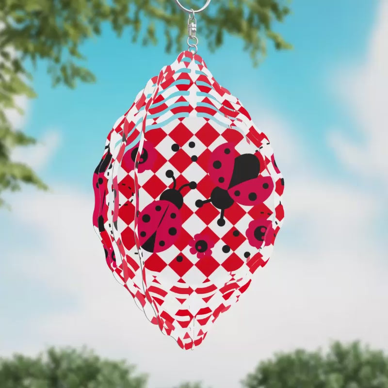 Ladybugs Novelty Metal Wind Spinner