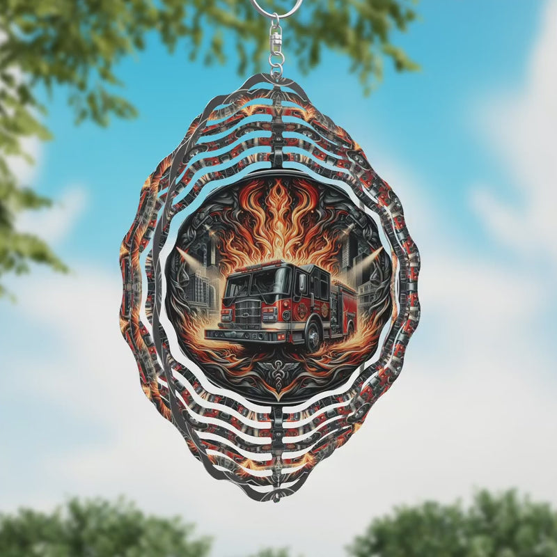 Fire Truck Novelty Metal Wind Spinner WCS-246