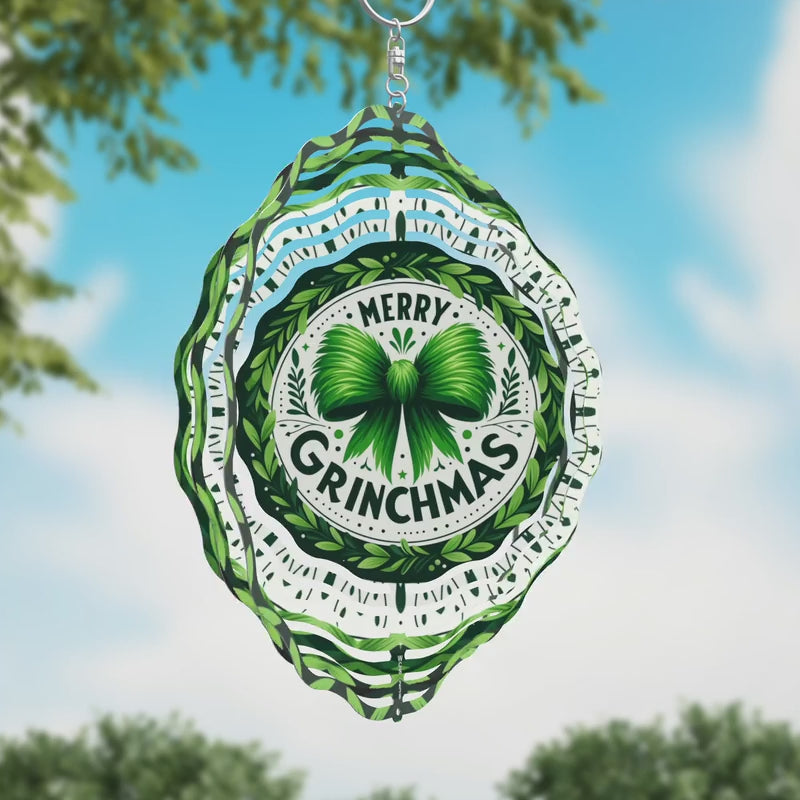 Merry Grinchmas Novelty Metal Wind Spinner WCS-236